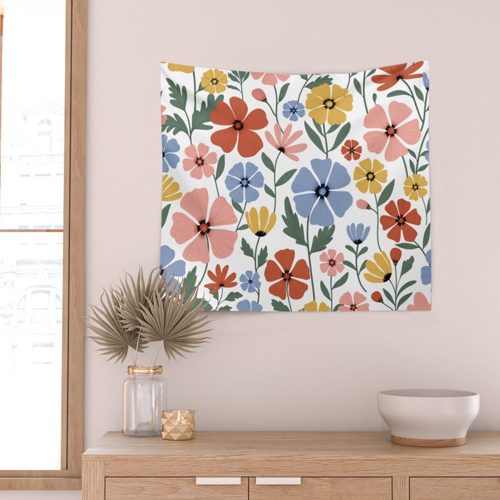 Colorful wildflowers Wall Tapestry Gallery Image 2