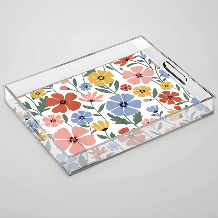 Colorful wildflowers Acrylic Tray Gallery Image 1