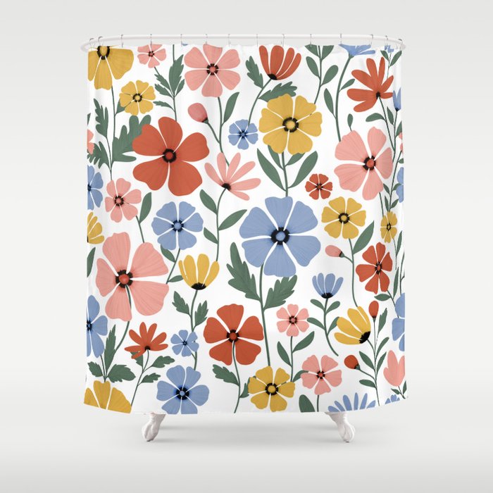 Colorful wildflowers Shower Curtain Gallery Image 1