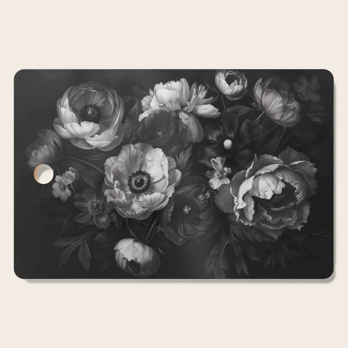 Dark Baroque Blossom Symphony Large Flower Art Cutting Board Gallery Image 1