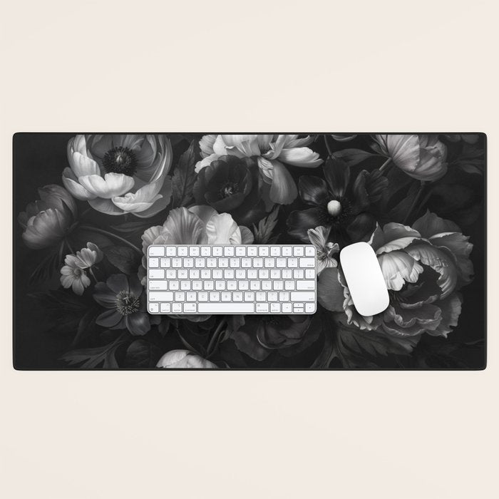 Dark Baroque Blossom Symphony Large Flower Art Desk Mat Gallery Image 1