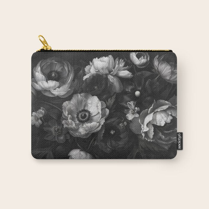 Dark Baroque Blossom Symphony Large Flower Art Carry All Pouch Gallery Image 1