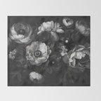 Dark Baroque Blossom Symphony Large Flower Art Throw Blanket Gallery Image 2