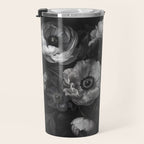 Dark Baroque Blossom Symphony Large Flower Art Travel Mug Gallery Image 3
