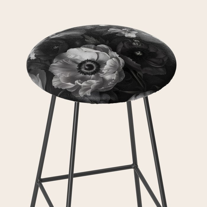 Dark Baroque Blossom Symphony Large Flower Art Stool Gallery Image 2