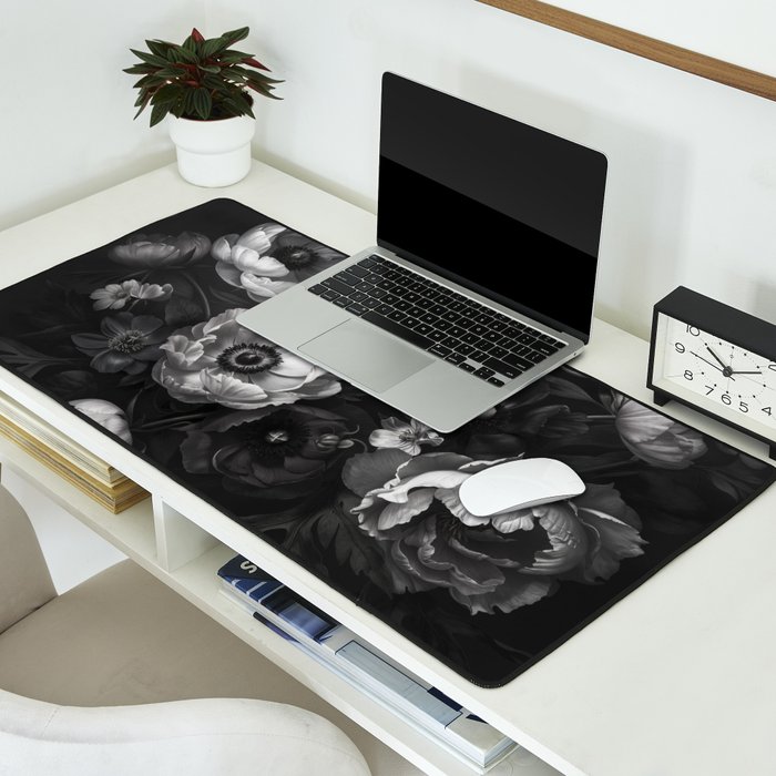 Dark Baroque Blossom Symphony Large Flower Art Desk Mat Gallery Image 2