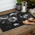 Dark Baroque Blossom Symphony Large Flower Art Outdoor Rug Gallery Image 2