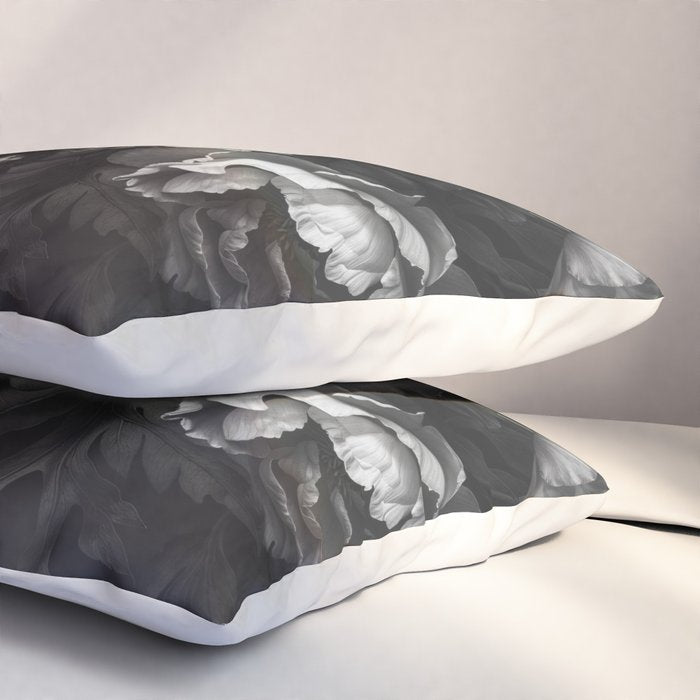 Dark Baroque Blossom Symphony Large Flower Art Pillow Sham Gallery Image 3