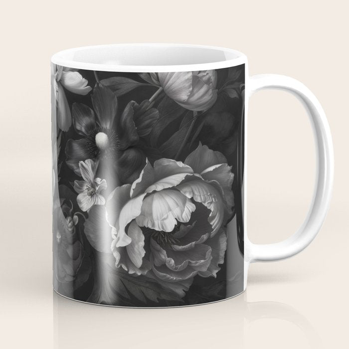 Dark Baroque Blossom Symphony Large Flower Art Coffee Mug Gallery Image 1