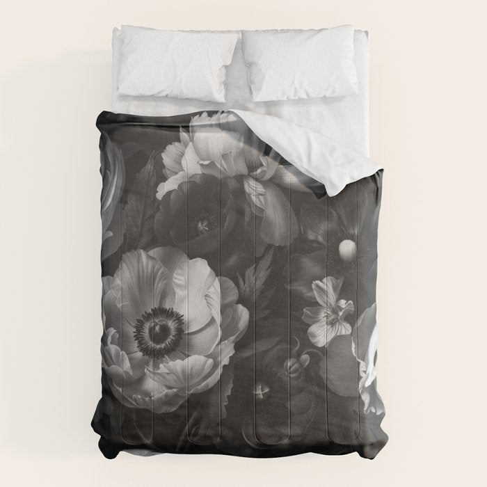 Dark Baroque Blossom Symphony Large Flower Art Comforter Gallery Image 1
