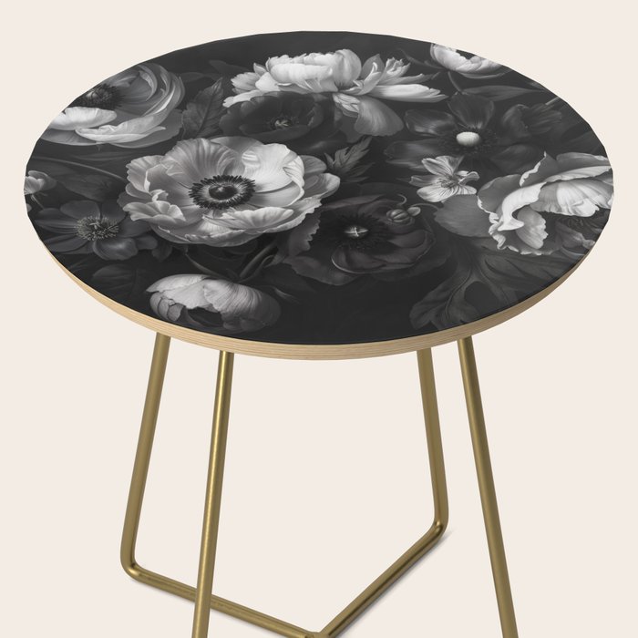 Dark Baroque Blossom Symphony Large Flower Art Side Table Gallery Image 2