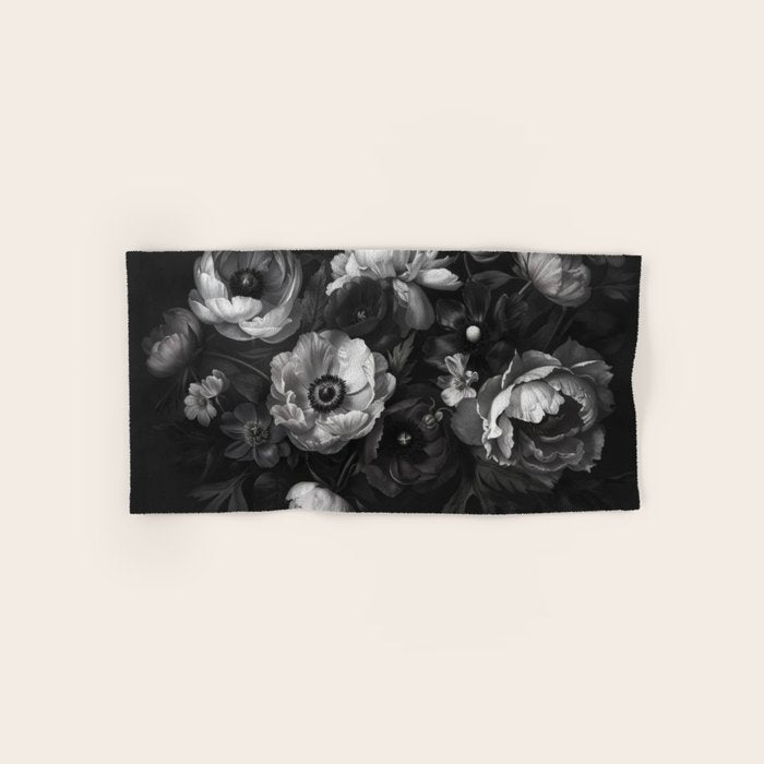 Dark Baroque Blossom Symphony Large Flower Art Bath Towel Gallery Image 1