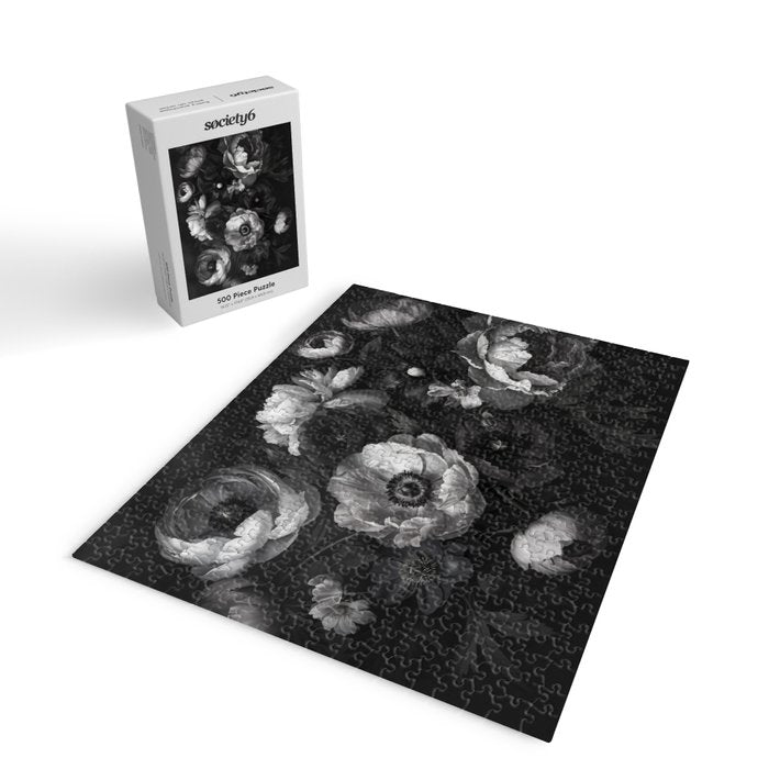 Dark Baroque Blossom Symphony Large Flower Art Jigsaw Puzzle Gallery Image 2