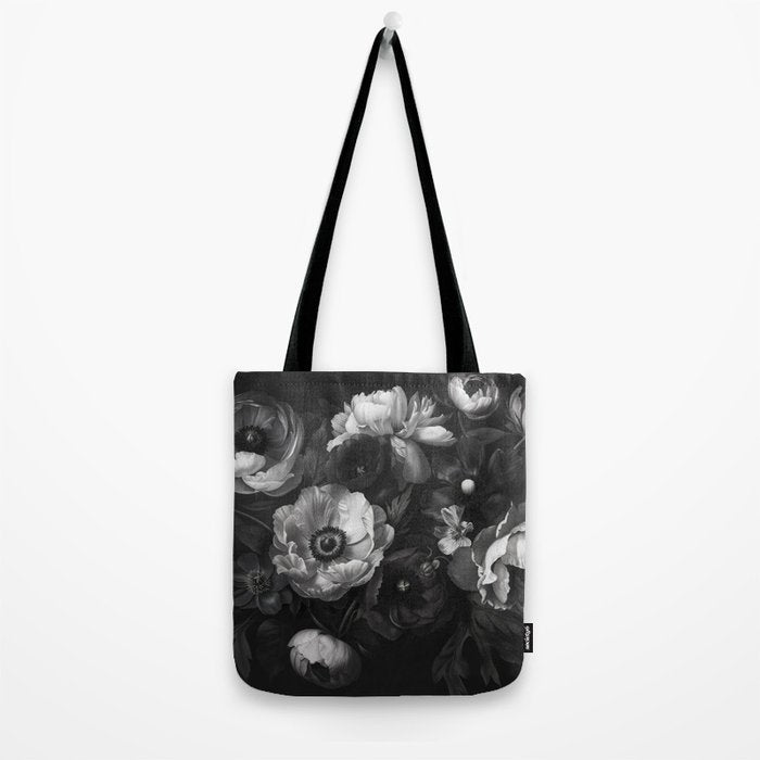 Dark Baroque Blossom Symphony Large Flower Art Tote Bag Gallery Image 2