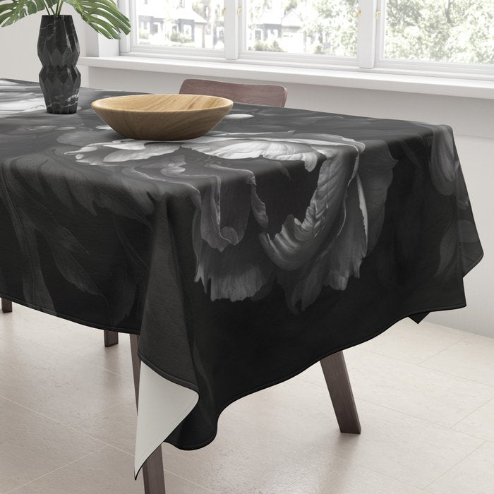 Dark Baroque Blossom Symphony Large Flower Art Tablecloth Gallery Image 3