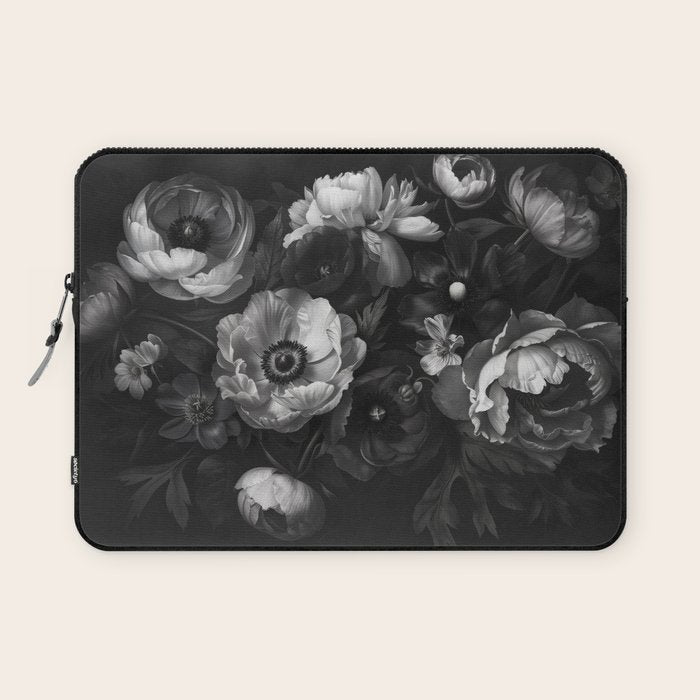 Dark Baroque Blossom Symphony Large Flower Art Laptop Sleeve Gallery Image 1
