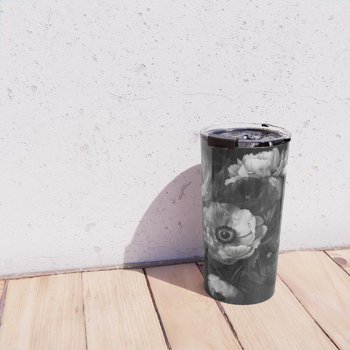 Dark Baroque Blossom Symphony Large Flower Art Travel Mug Gallery Image 4
