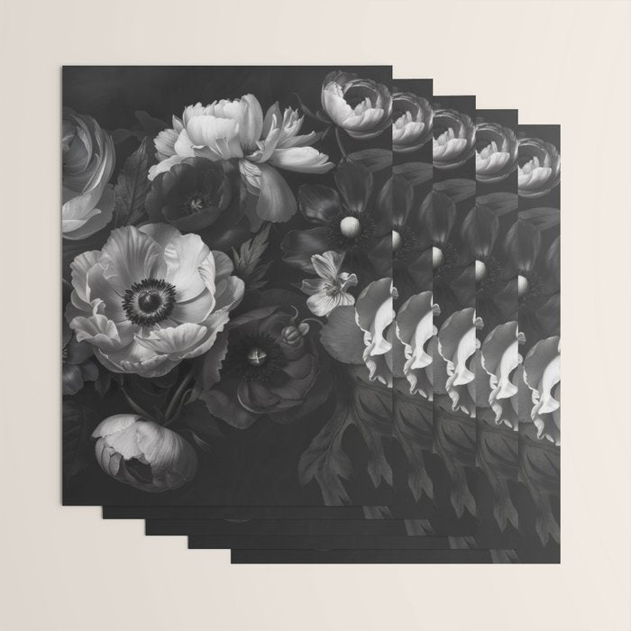 Dark Baroque Blossom Symphony Large Flower Art Wrapping Paper Gallery Image 3