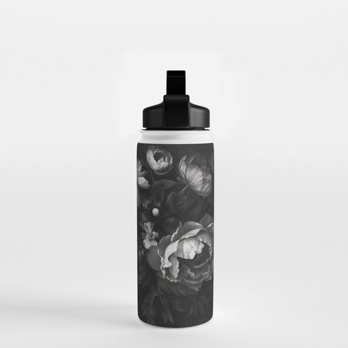 Dark Baroque Blossom Symphony Large Flower Art Water Bottle Gallery Image 2