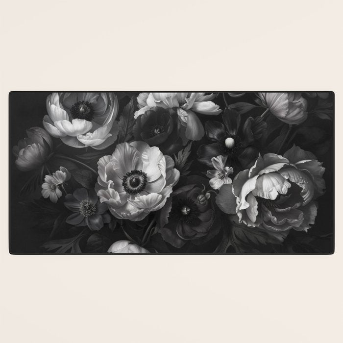 Dark Baroque Blossom Symphony Large Flower Art Desk Mat Gallery Image 3