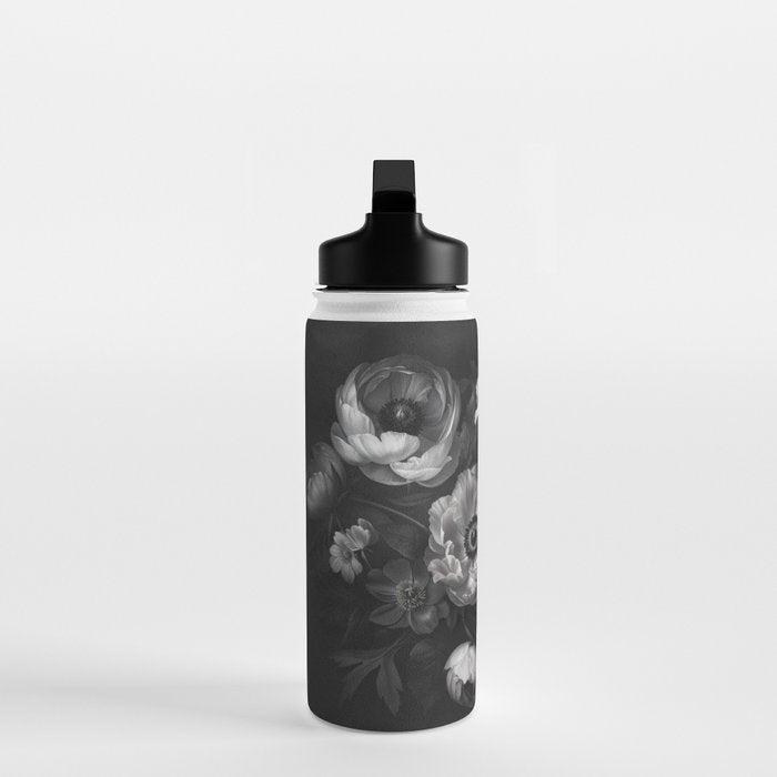 Dark Baroque Blossom Symphony Large Flower Art Water Bottle Gallery Image 3