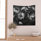 Dark Baroque Blossom Symphony Large Flower Art Wall Tapestry Gallery Image 2
