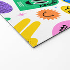 Retro funny sticker label cartoon pattern Welcome Mat Gallery Image 2