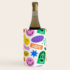 Retro funny sticker label cartoon pattern Wine Chiller Gallery Image 2