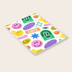 Retro funny sticker label cartoon pattern Notebook Gallery Image 3