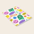 Retro funny sticker label cartoon pattern Notebook Gallery Image 2