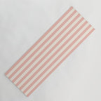 Broad Stripe - dusty pink and alabaster Yoga Mat Gallery Image 1