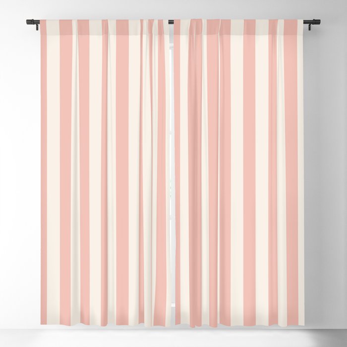 Broad Stripe - dusty pink and alabaster Window Curtain Gallery Image 1