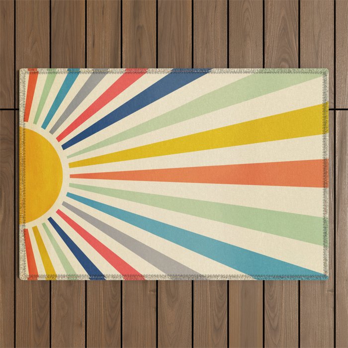 Sun Retro Art III Outdoor Rug Gallery Image 1