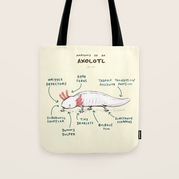 Anatomy of an Axolotl Tote Bag Gallery Image 1