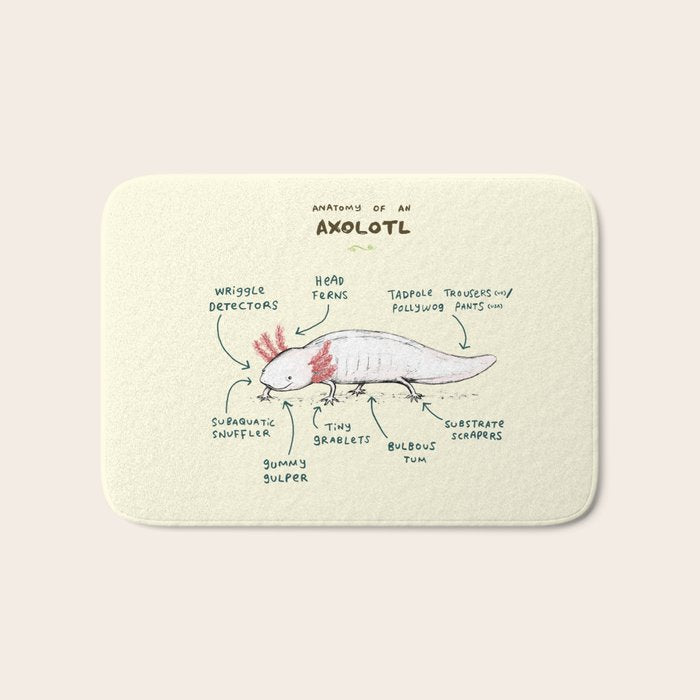 Anatomy of an Axolotl Bath Mat Gallery Image 1