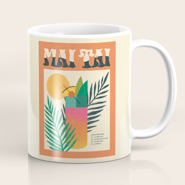 Mai Tai Vintage Cocktail Recipe  Coffee Mug Gallery Image 1