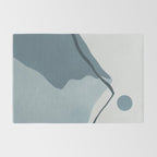 Minimalist Mountain Boho Landscape in Light Blue Tones Rug Gallery Image 2