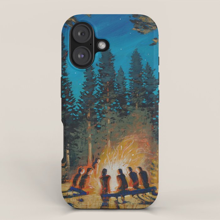 campfire gathering iPhone Case Gallery Image 1