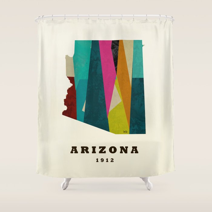 arizona state map modern Shower Curtain Gallery Image 1