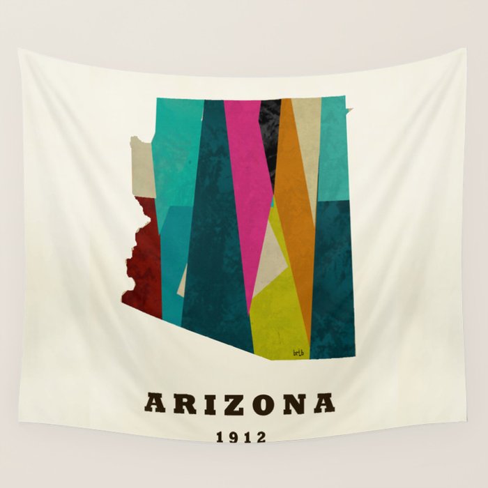 arizona state map modern Wall Tapestry Gallery Image 4