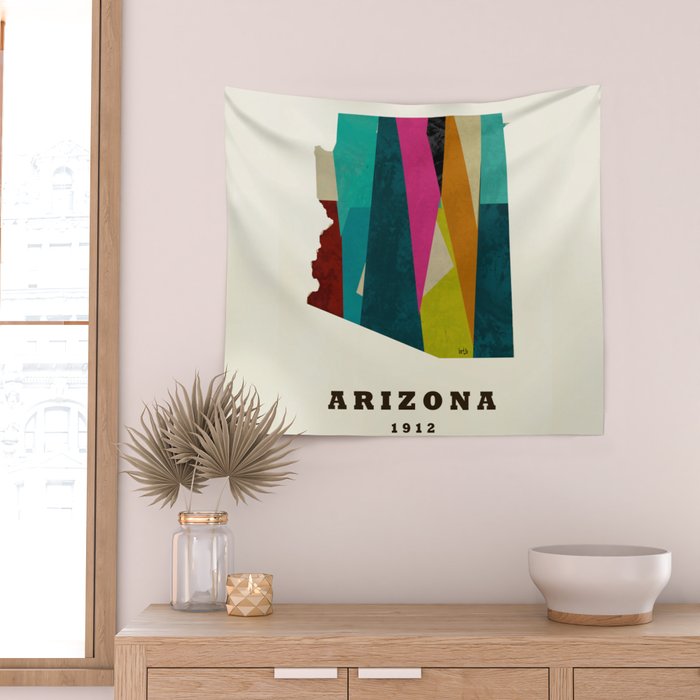 arizona state map modern Wall Tapestry Gallery Image 2