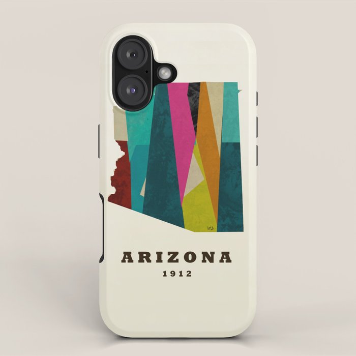 arizona state map modern iPhone Case Gallery Image 1