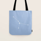 Cancer Zodiac Star Constellation Line Art Sky Blue Tote Bag Gallery Image 1