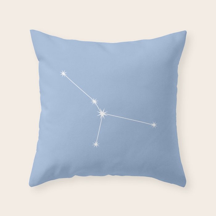 Cancer Zodiac Star Constellation Line Art Sky Blue Throw Pillow Gallery Image 6