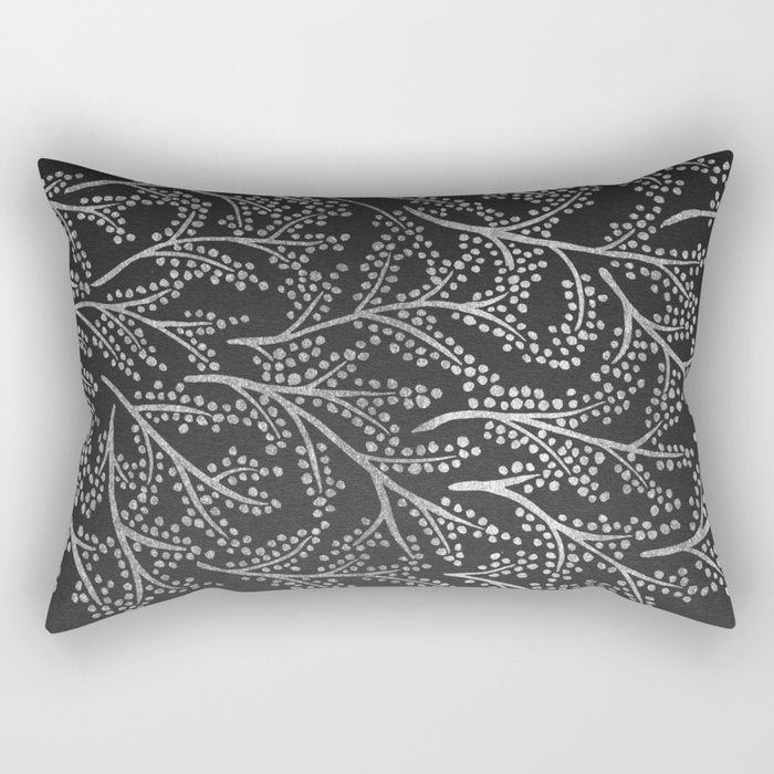 Silver Branches Rectangular Pillow Gallery Image 2