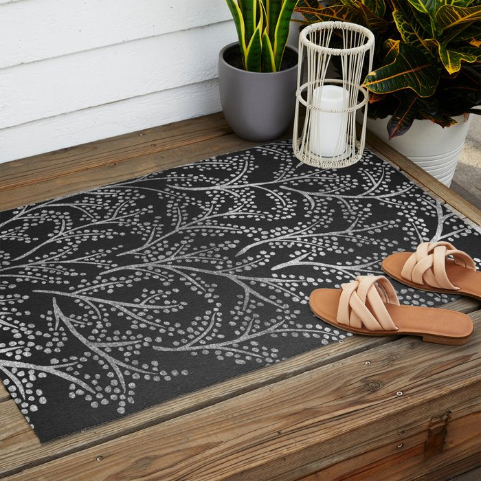 Silver Branches Outdoor Rug Gallery Image 2