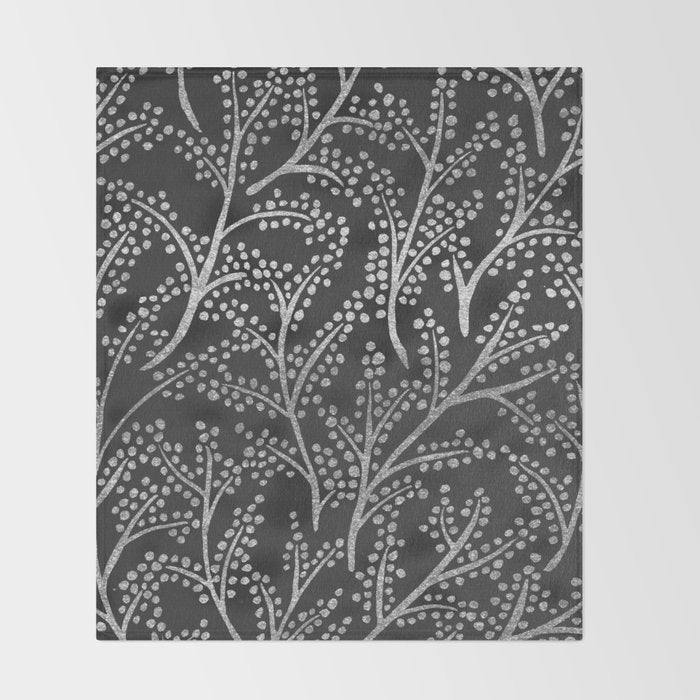 Silver Branches Throw Blanket Gallery Image 2