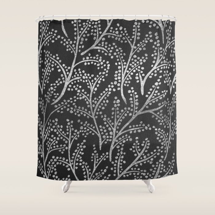 Silver Branches Shower Curtain Gallery Image 1