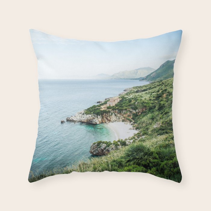 Beach - Landscape and Nature Photography Throw Pillow Gallery Image 1