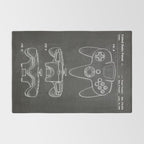 Video Game Controller Patent - Retro Gaming Game Room Art - Black Chalkboard Rug Gallery Image 2